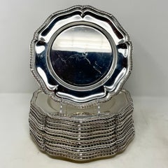 Set of 12 Estate English Sheffield Silver-Plated Service Plates.