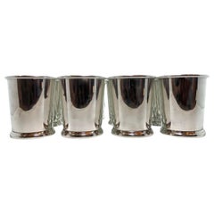 Retro Set of 12 Estate Sterling Silver Mint Julep Cups, Hallmarked Web Silver Company