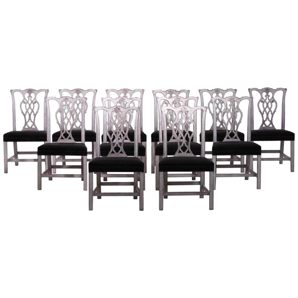 Set of 12 European Chairs, 19th Century For Sale