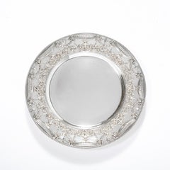 Set of 12 Exquisite "Gilded Age" Sterling Silver Tiffany Charger Plates