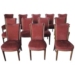 Set of 12 Fine Art Deco German Dining Chairs