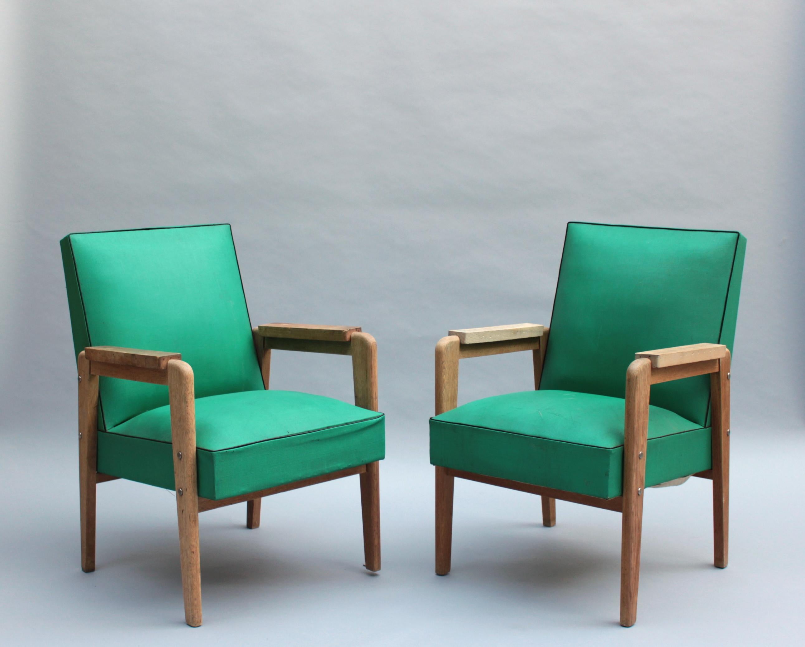 Set of 12 Fine French 1950s Oak Armchairs by Marcel Gascoin For Sale 5