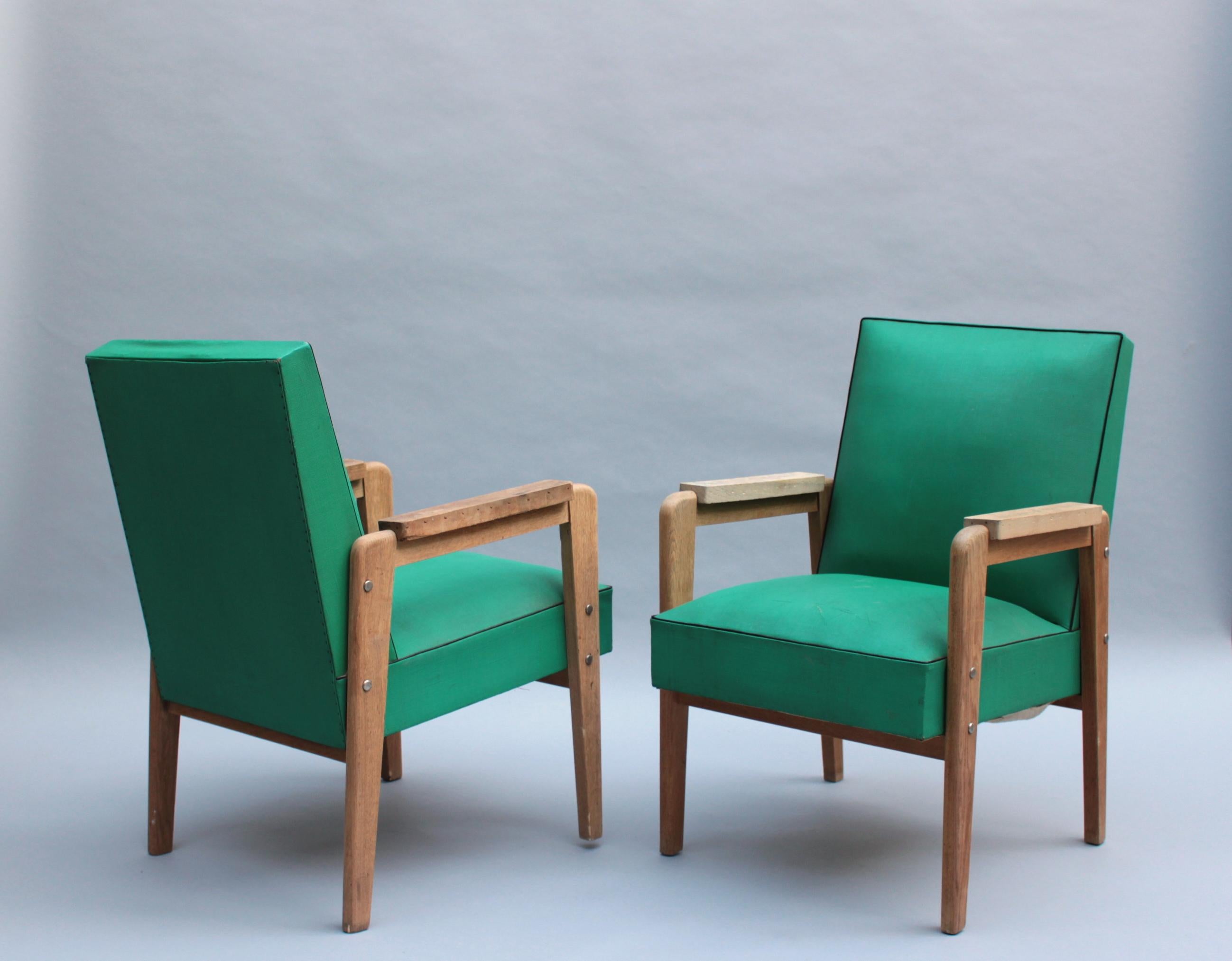 Set of 12 Fine French 1950s Oak Armchairs by Marcel Gascoin For Sale 6