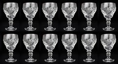Set of 12 Fine Royal Brierley Elizabeth Cut Wine Glasses