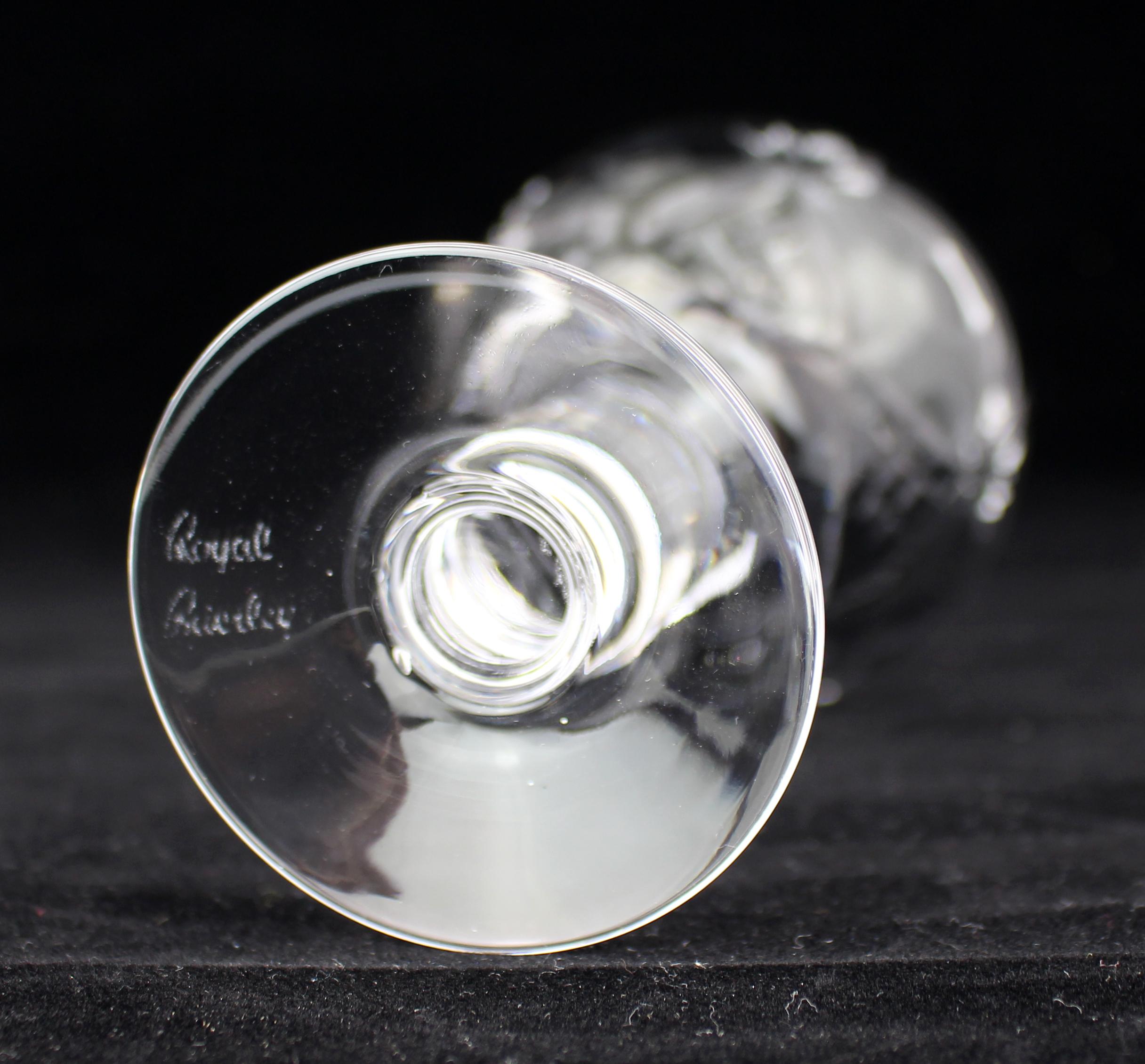 Set of 12 Fine Royal Brierley Elizabeth Cut Wine Glasses en vente 1