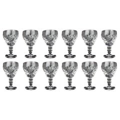 Set of 12 Fine Royal Brierley Elizabeth Cut Wine Glasses