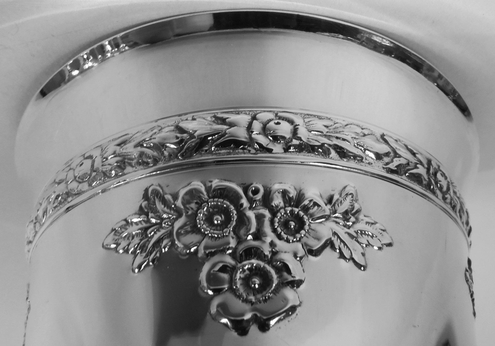 Juego de 12 copas de plata de ley Fisher Rose Bouquet Estadounidense