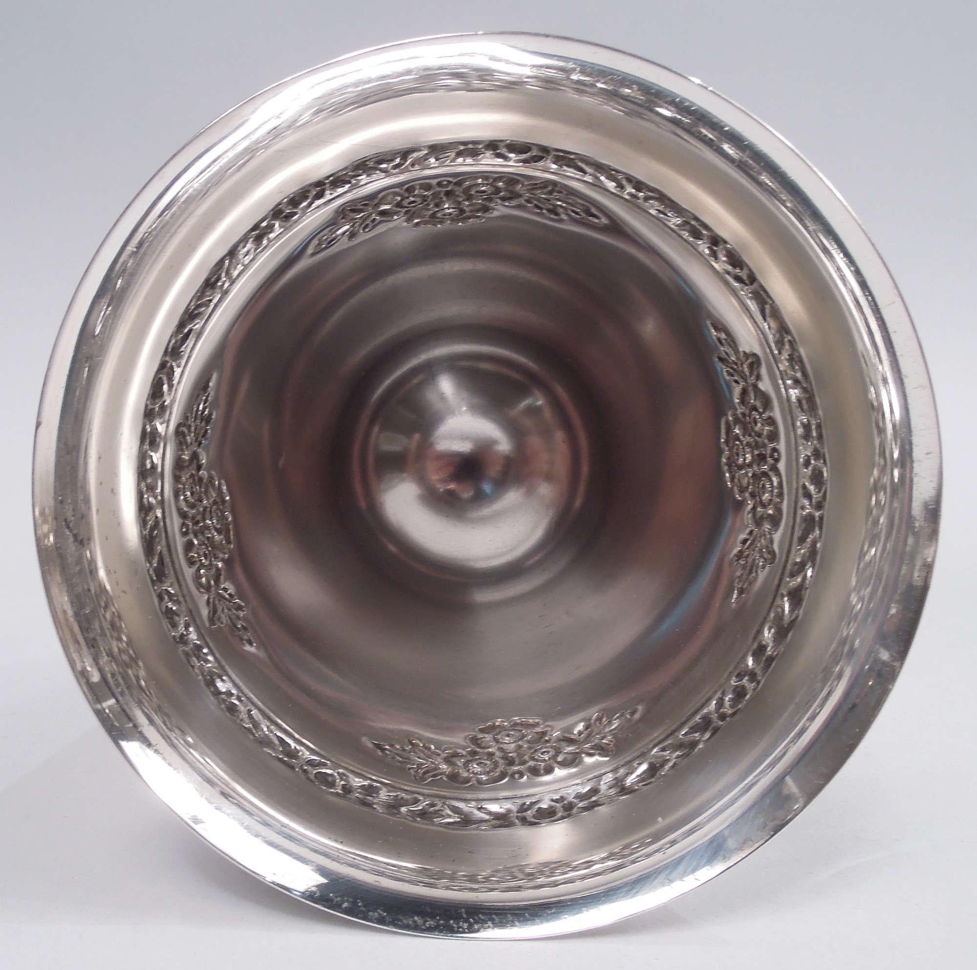 Juego de 12 copas de plata de ley Fisher Rose Bouquet siglo XX