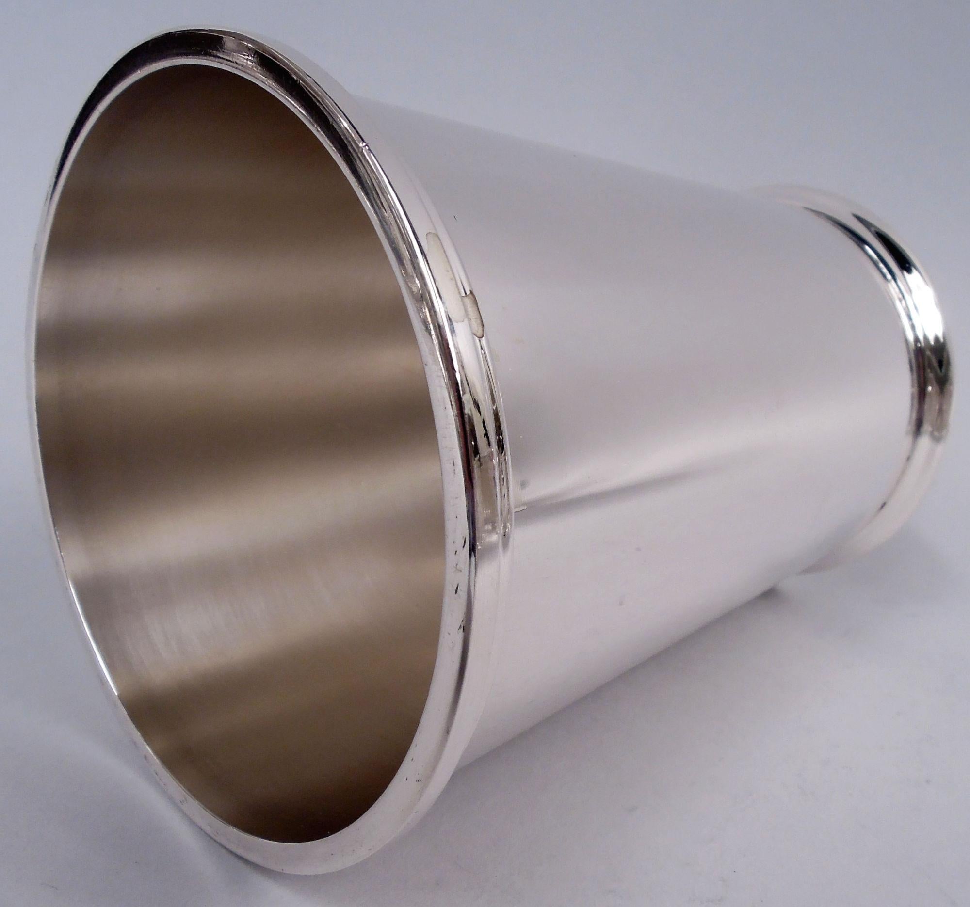 American Set of 12 Fisher Tall Sterling Silver Mint Julep Cups For Sale