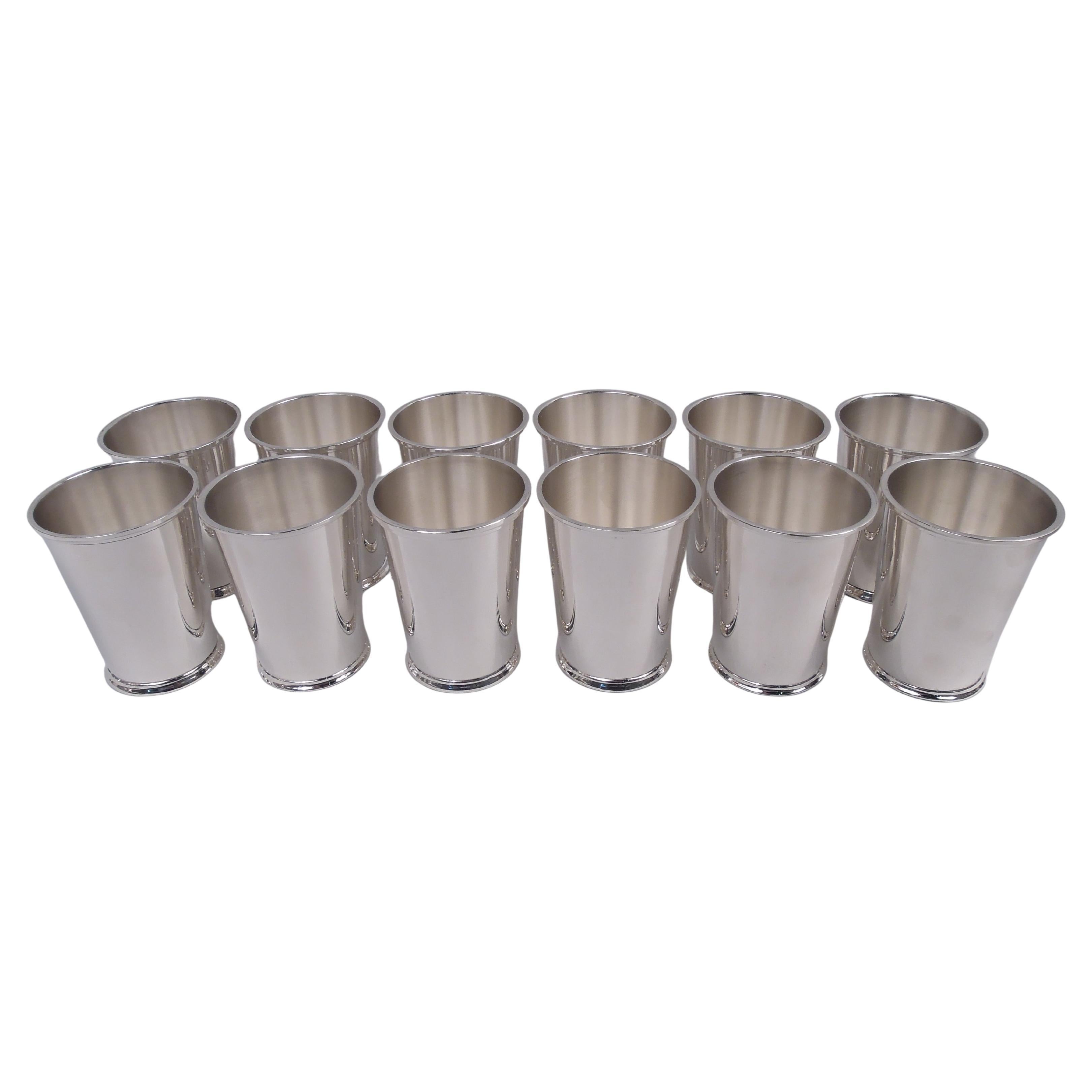 Set of 12 Fisher Tall Sterling Silver Mint Julep Cups