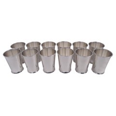 Set of 12 Fisher Tall Sterling Silver Mint Julep Cups