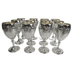 Set of 12 Fisher Victoria Sterling Silver Goblets