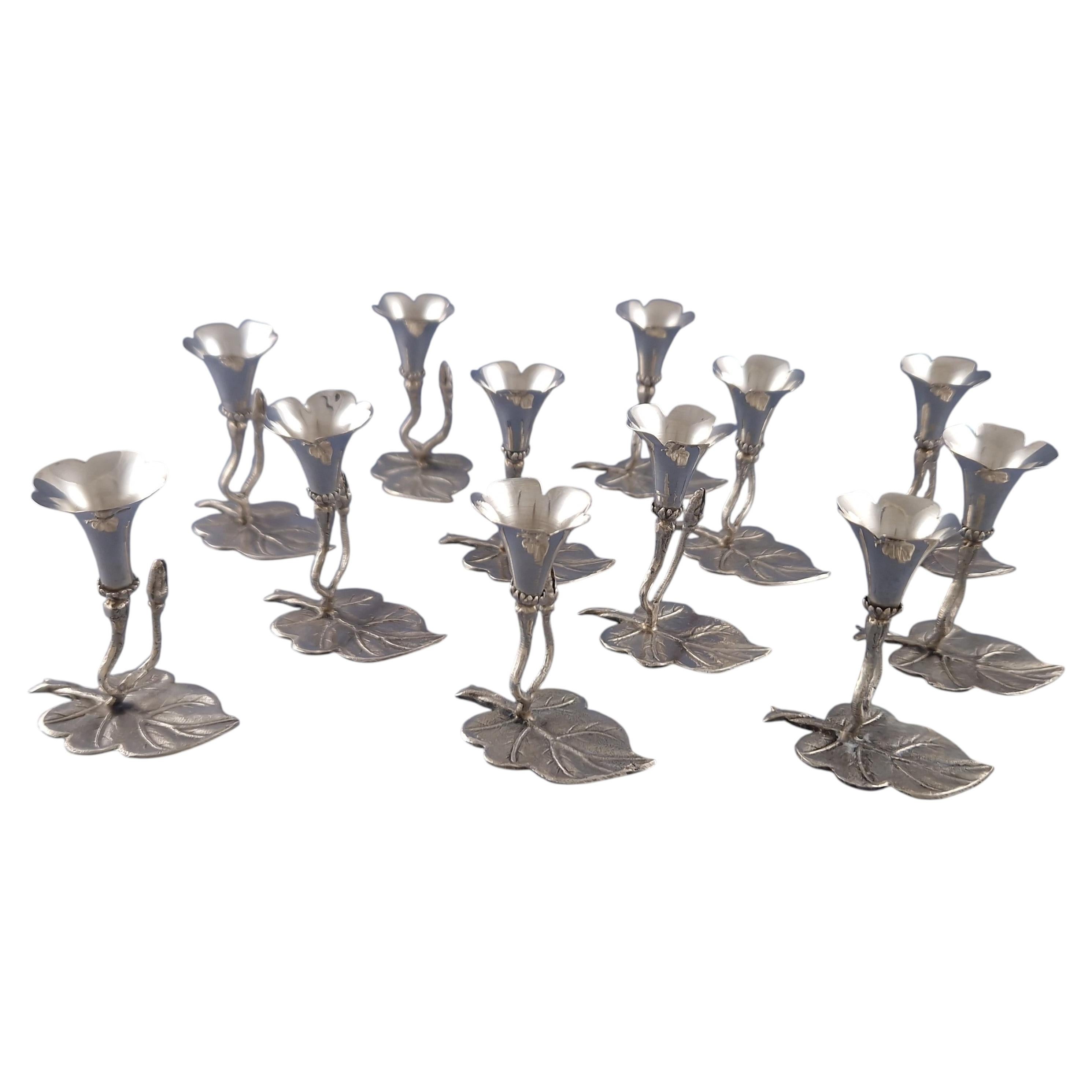 Set of 12 flower-shaped place card holders