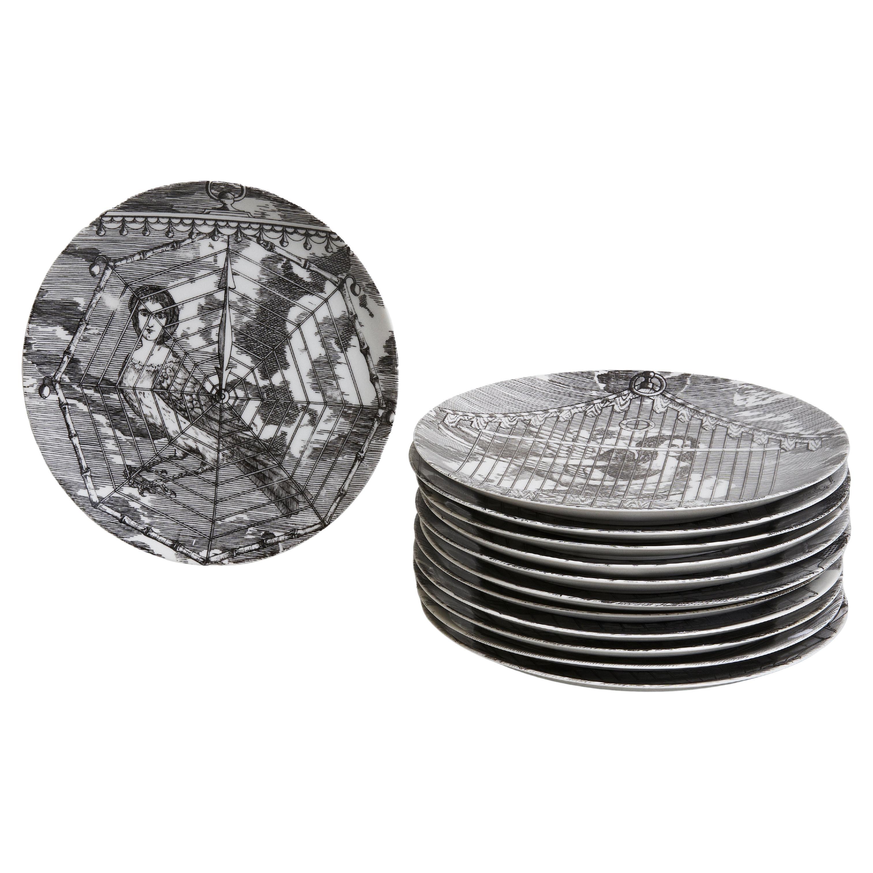 Set of 12 Piero Fornasetti Plates