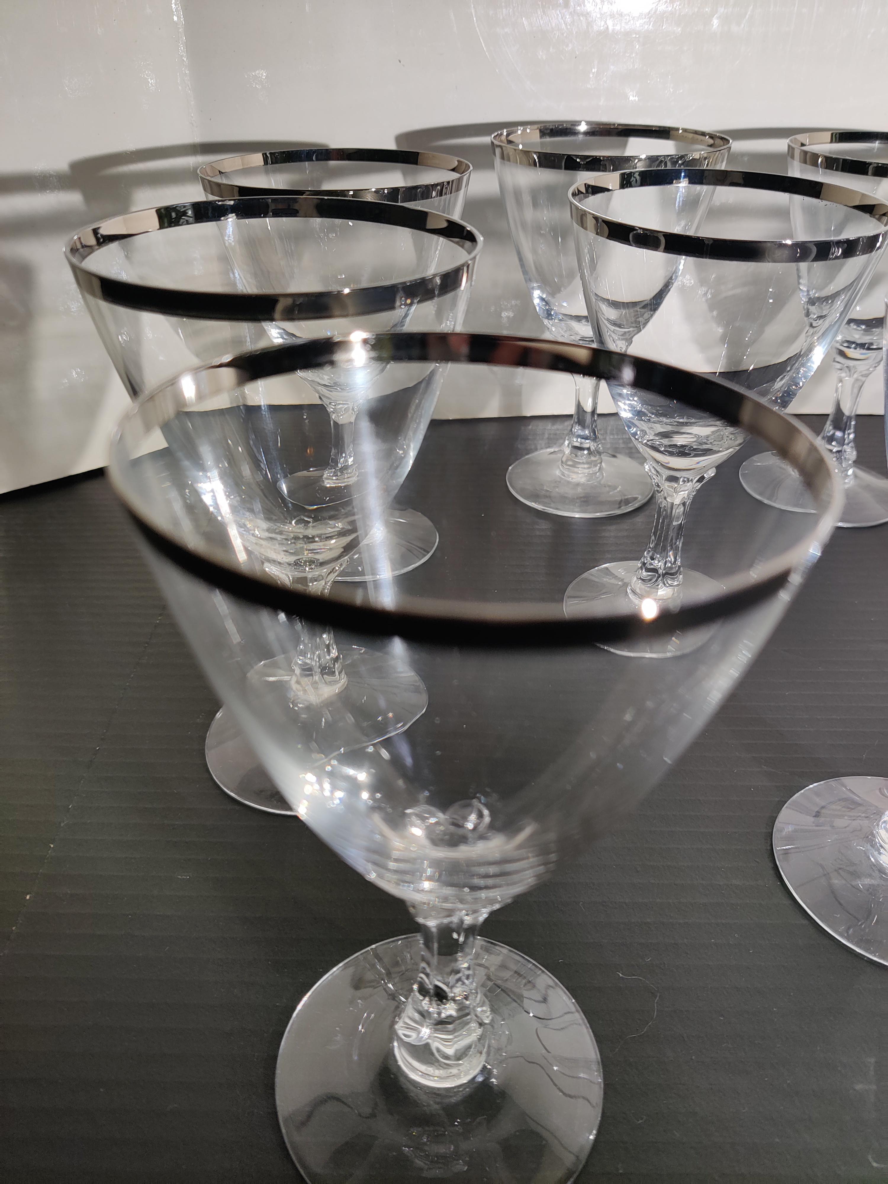 Set de 12 Fostoria  alianza de boda alianza de platino copas siglo XX en venta
