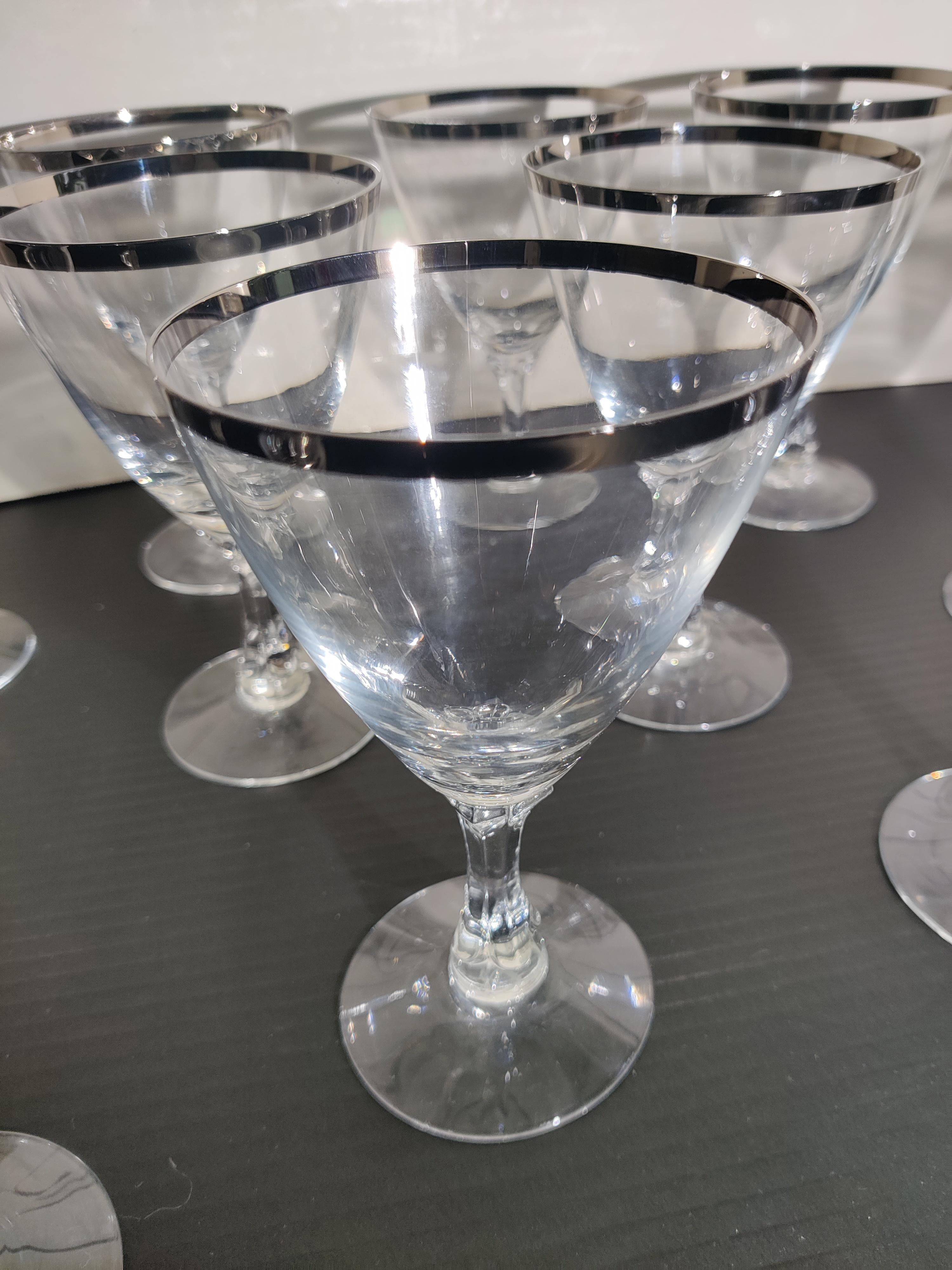 Set de 12 Fostoria  alianza de boda alianza de platino copas en venta 2