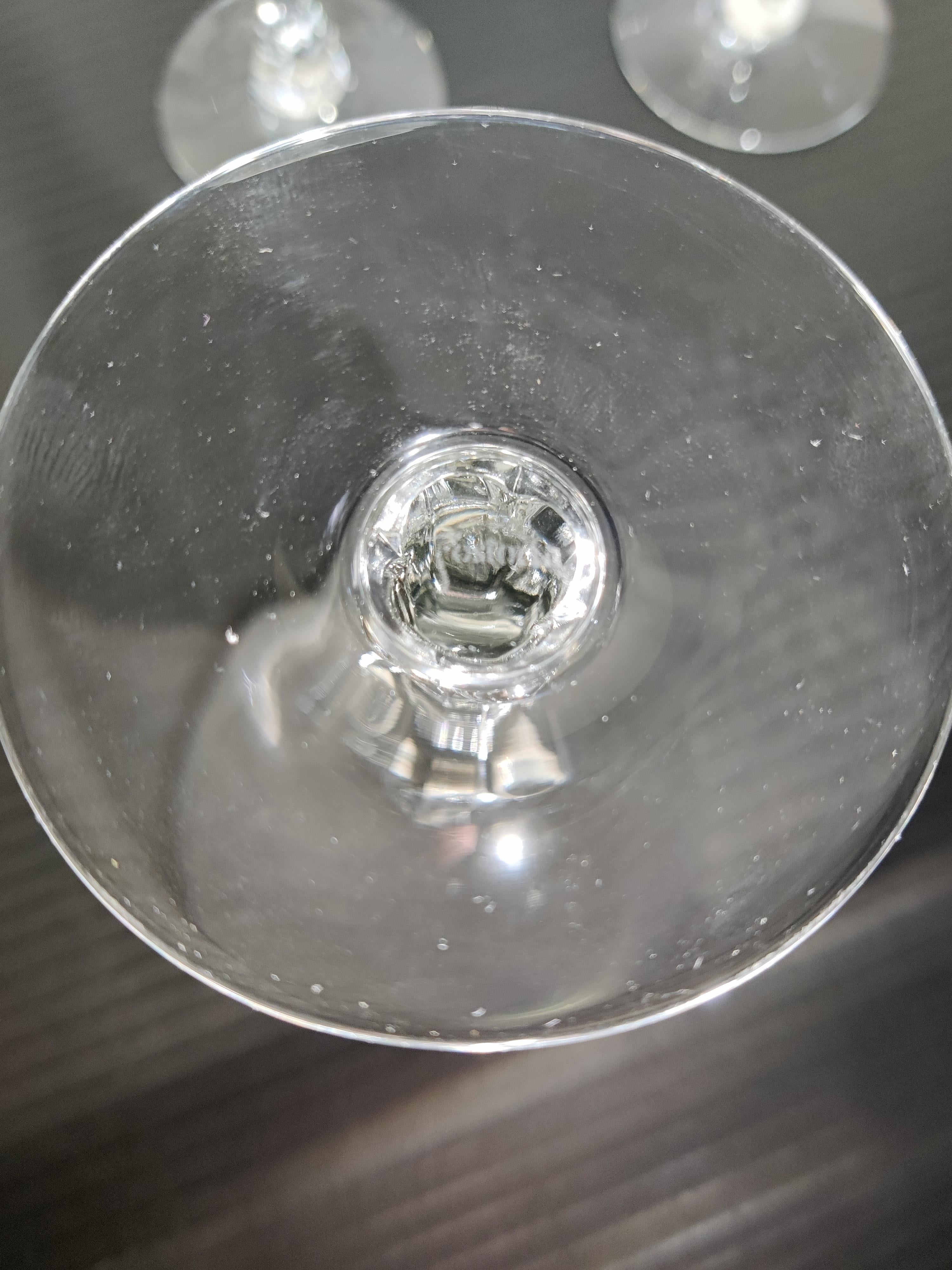 Set di 12 bicchieri da vino / sorbetto Fostoria con anello nuziale in platino in vendita 2
