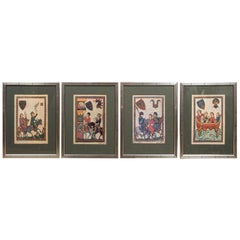 Set of 12 Framed Facsimiles of the Manesse Codex