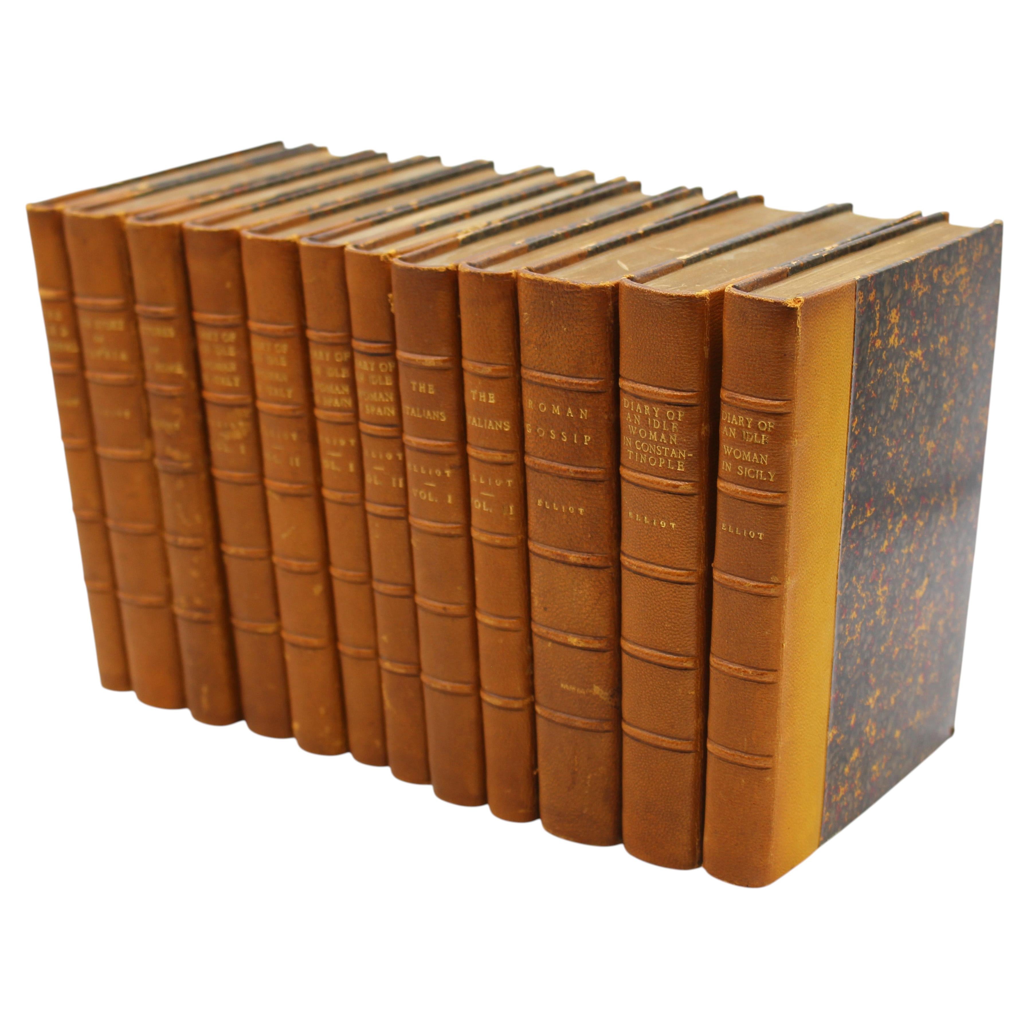 Coffret de 12 romans de Frances Elliot publiés à Leipzig entre 1872 et 1896