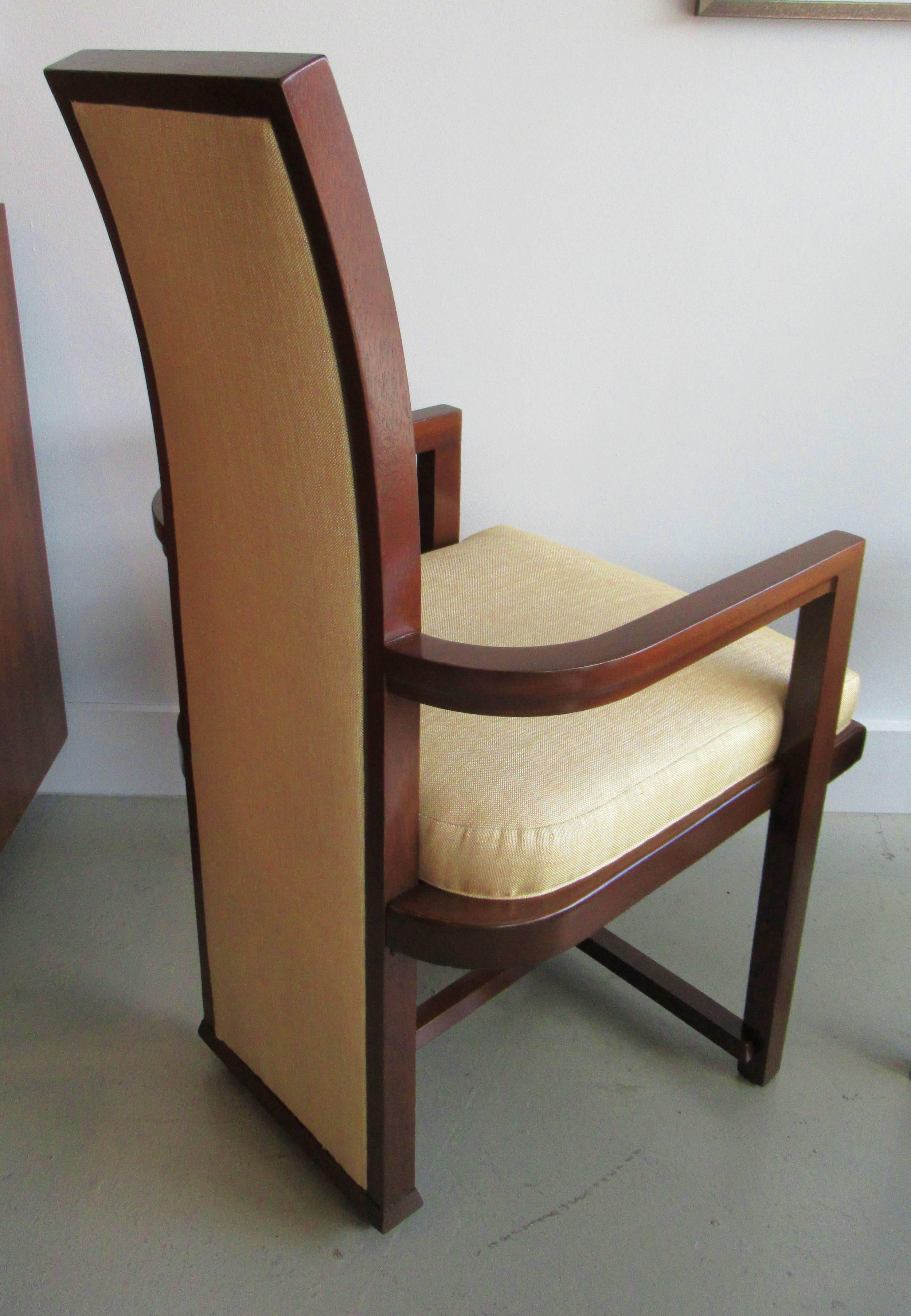 Mid-Century Modern Set of 12 Frank Lloyd Wright Taliesin Collection Mahogany Dining Chairs For Sale