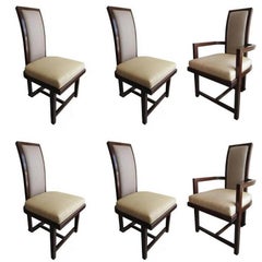 Set of 12 Frank Lloyd Wright Taliesin Collection Mahogany Dining Chairs