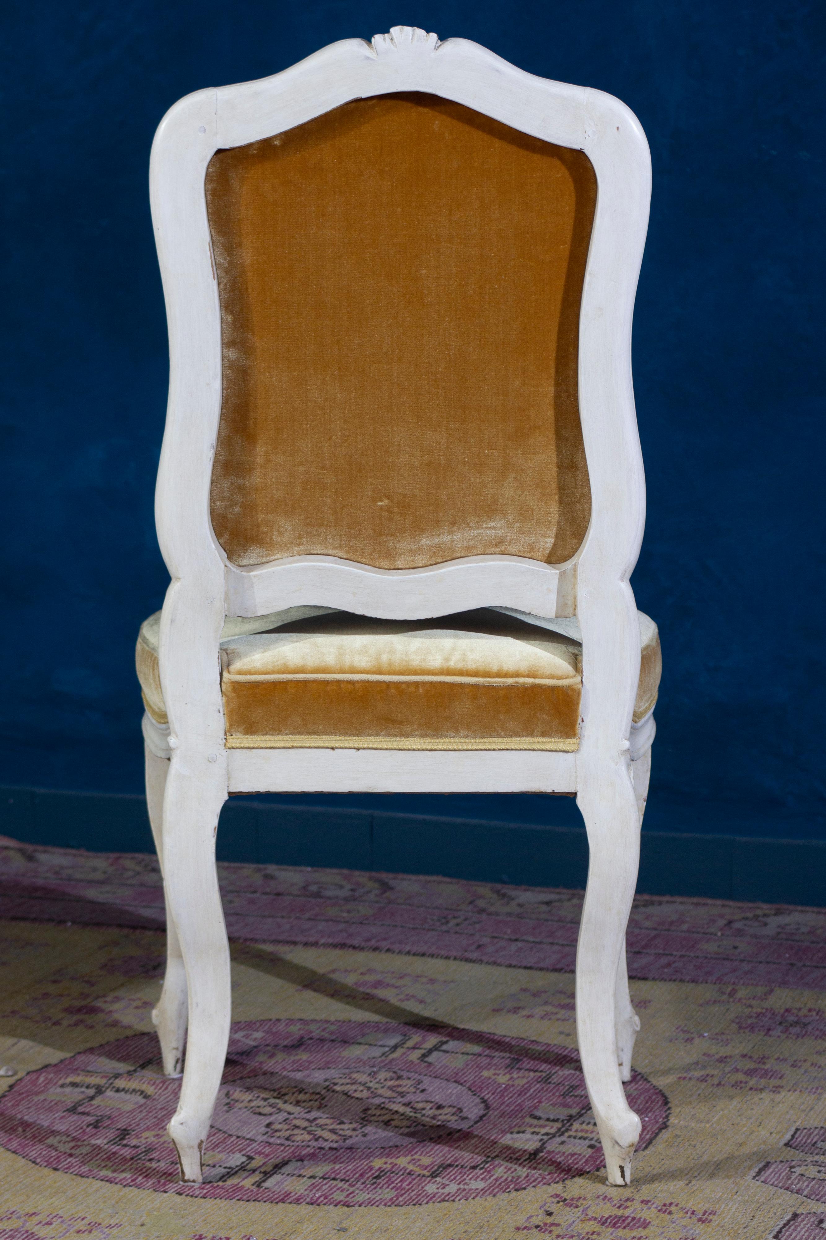 Set of 12 French 18th Century Ivory Painted Chairs For Sale 6