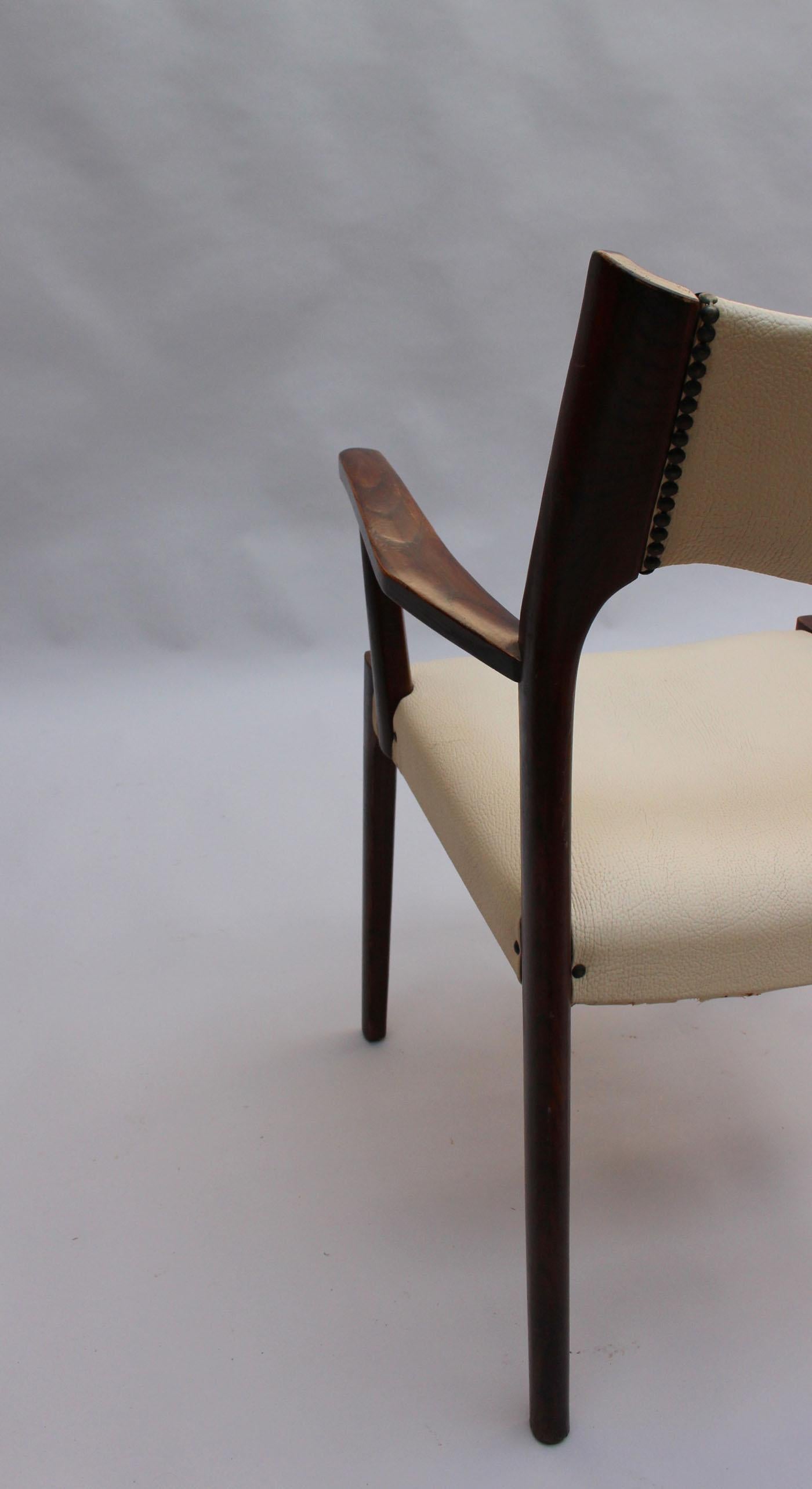 Set of 12 French Fine 1960's Elm Arm Chairs 5