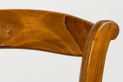 Twelve Louis Philippe Dining Chairs, Walnut & Rush, Provence, 1960