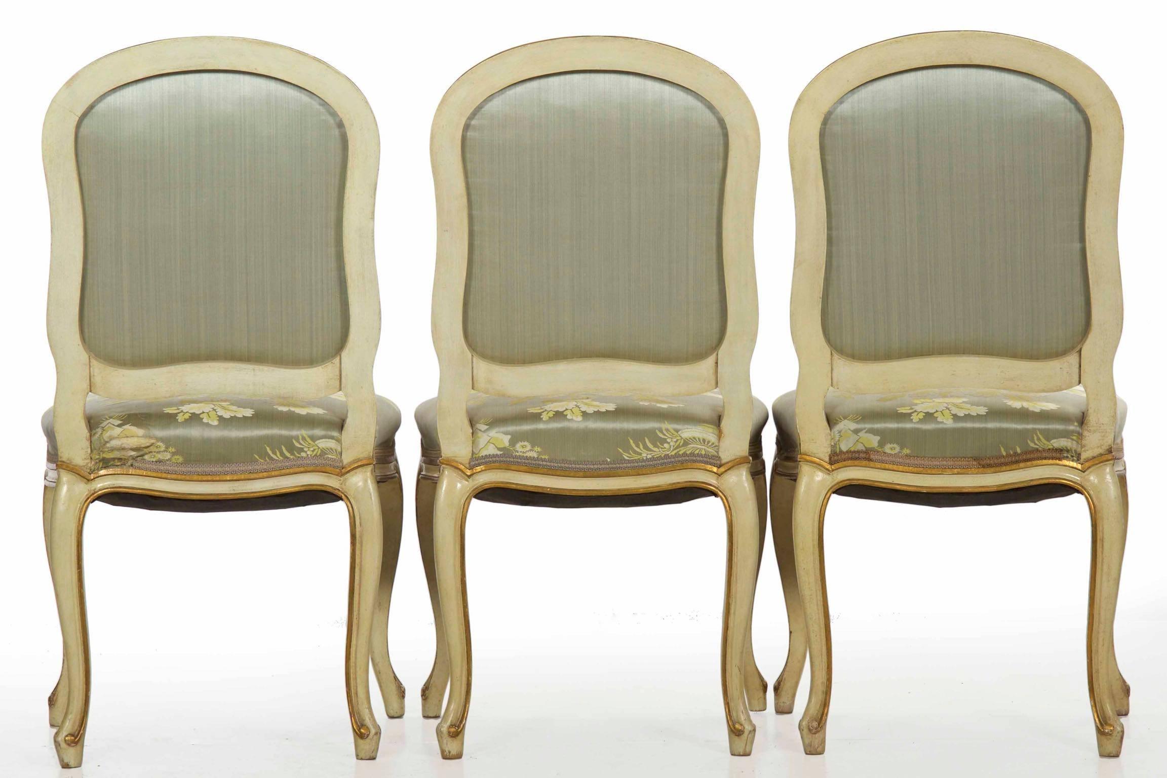 Set of 12 French Louis XV Style Painted Dining Chairs, Early 20th Century 10