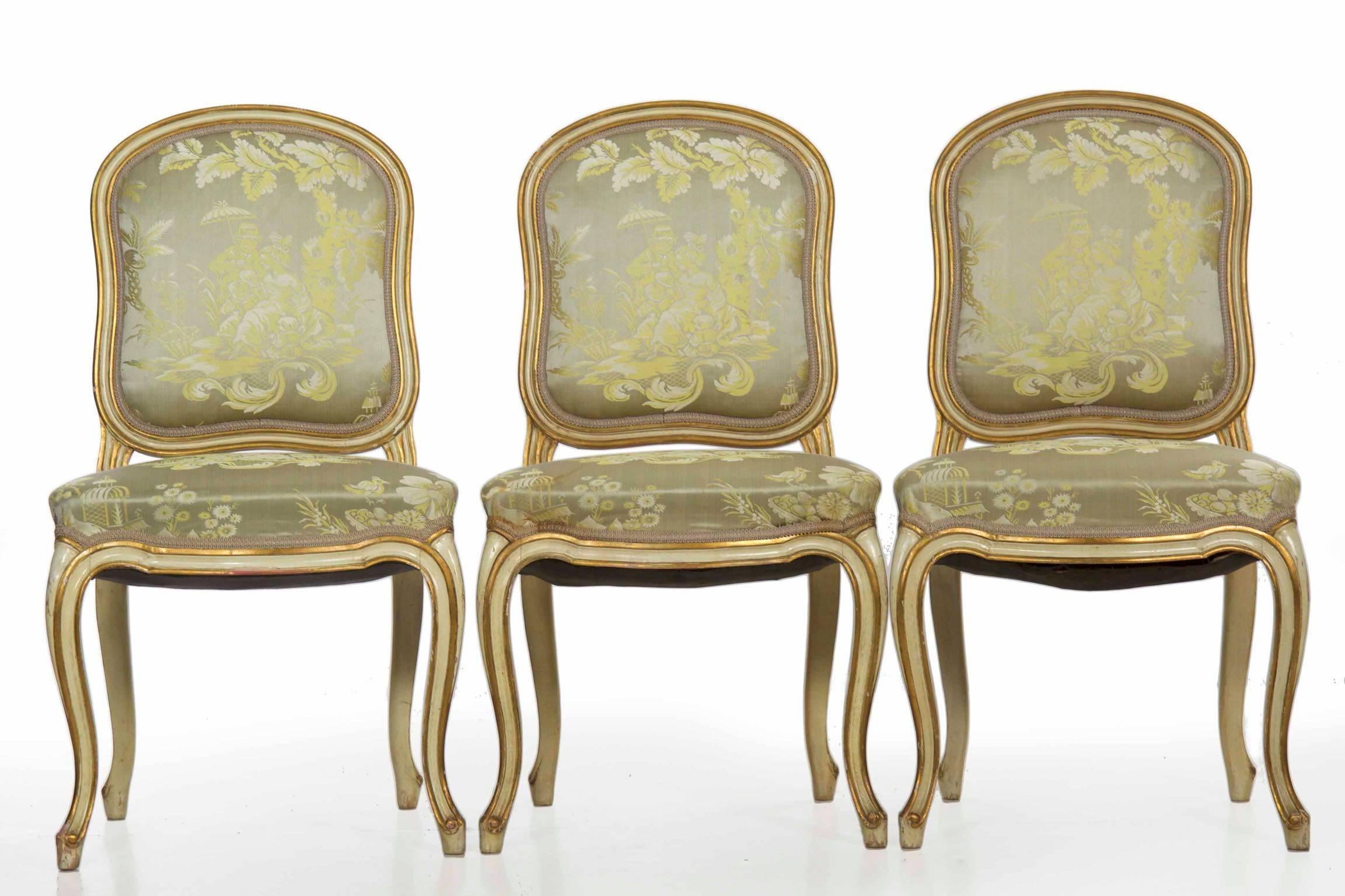 Set of 12 French Louis XV Style Painted Dining Chairs, Early 20th Century 13
