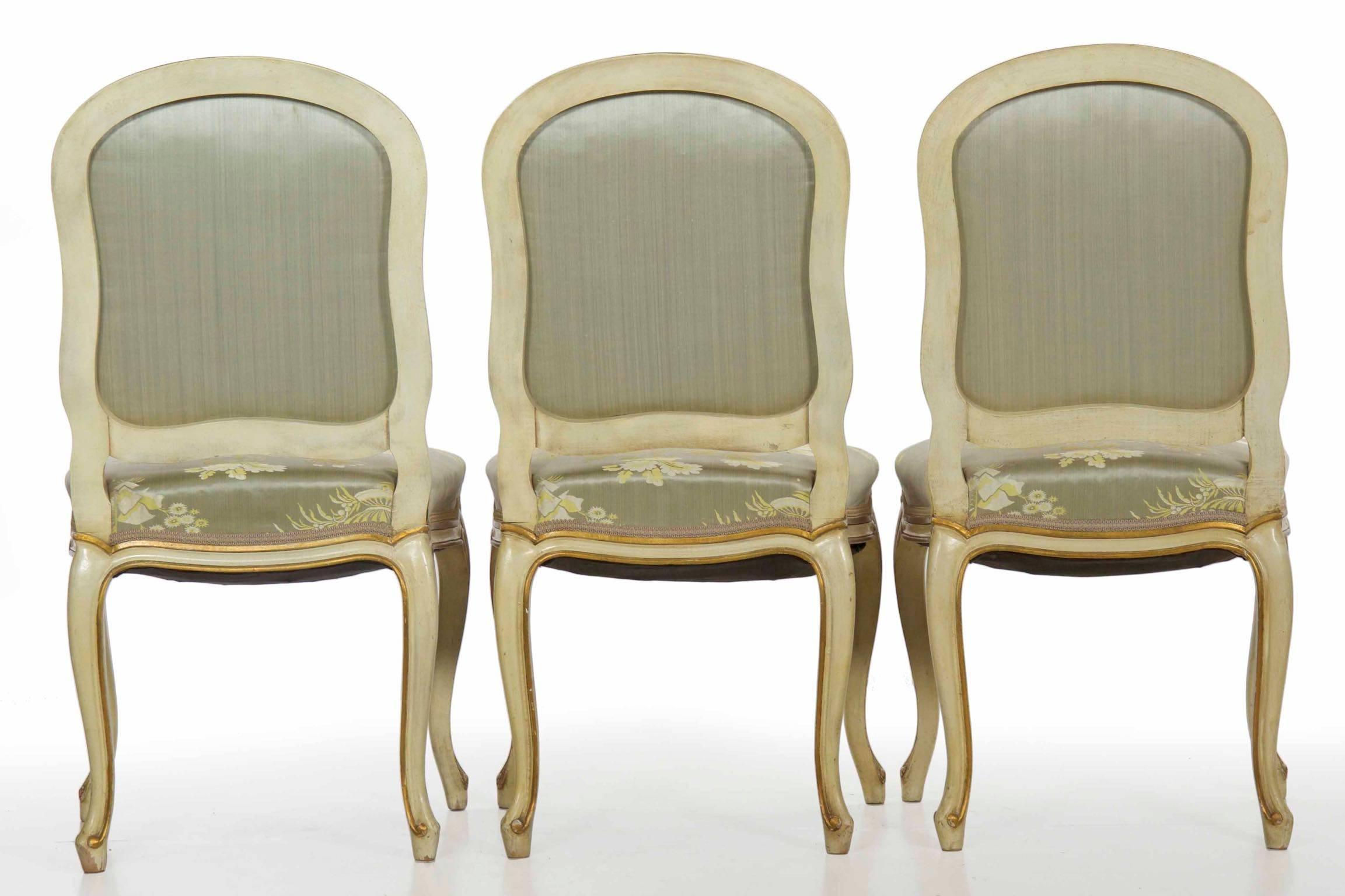 Set of 12 French Louis XV Style Painted Dining Chairs, Early 20th Century 15