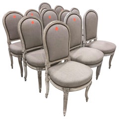 Set of 12 French Regency Style Chairs