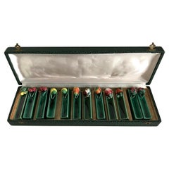 Set of 12 French Vallauris Majolica Knife Rests with Fruit and Vegetables