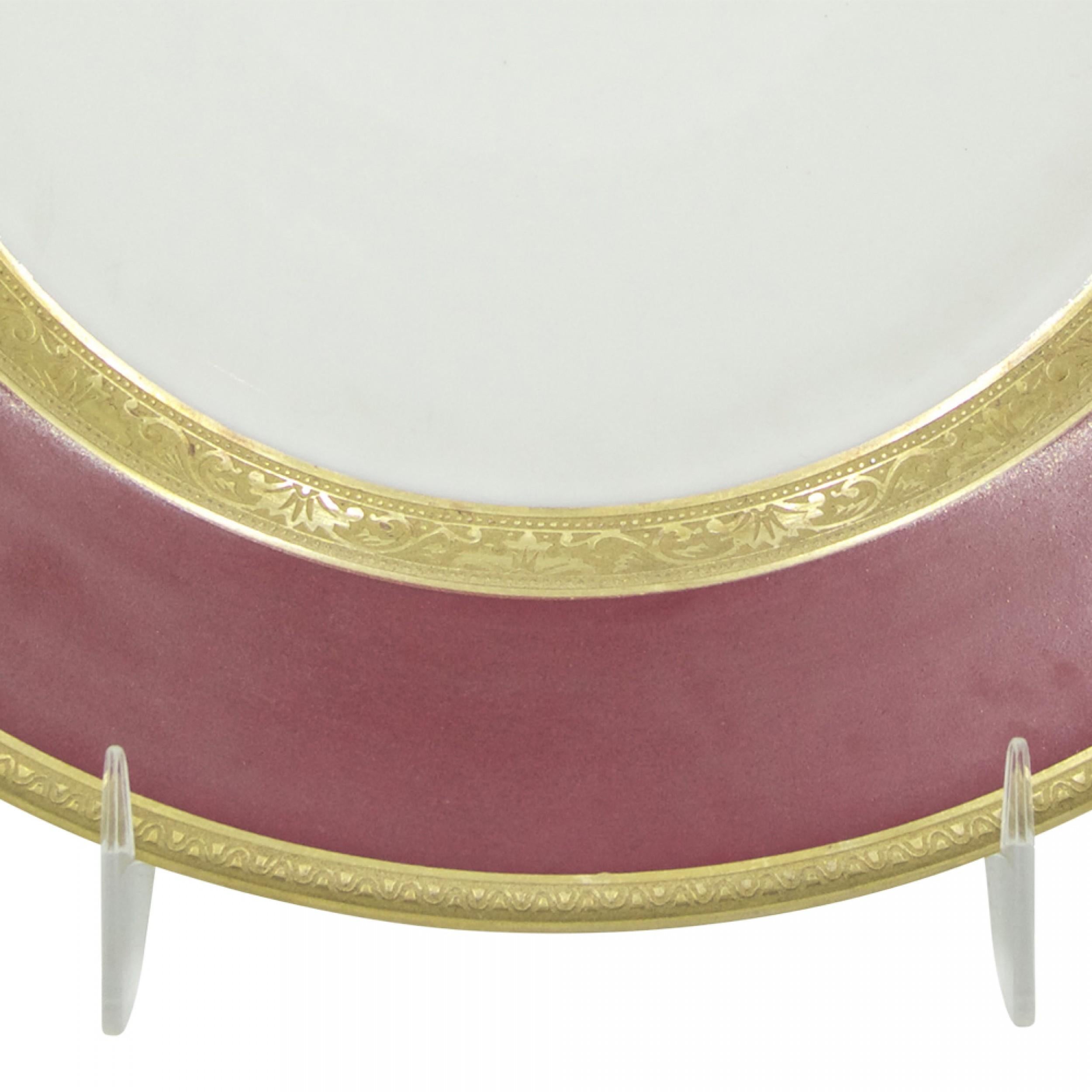 Lote de 12 platos de porcelana francesa victoriana de Limoges Francés en venta