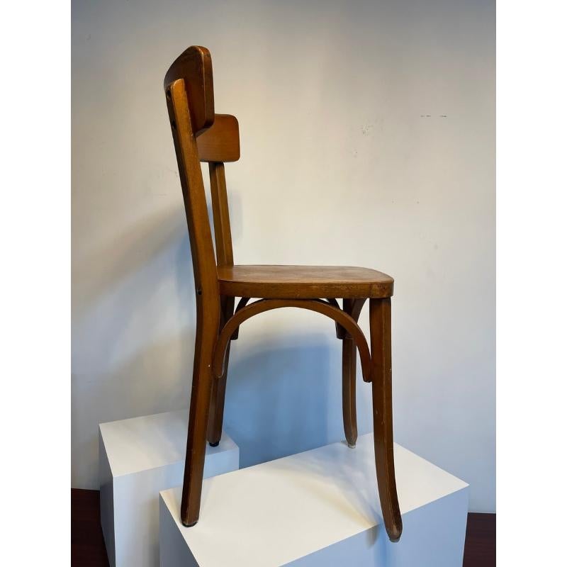 Legno Set di 12 sedie da bistrot francesi in legno di Baumann, 1960 in vendita