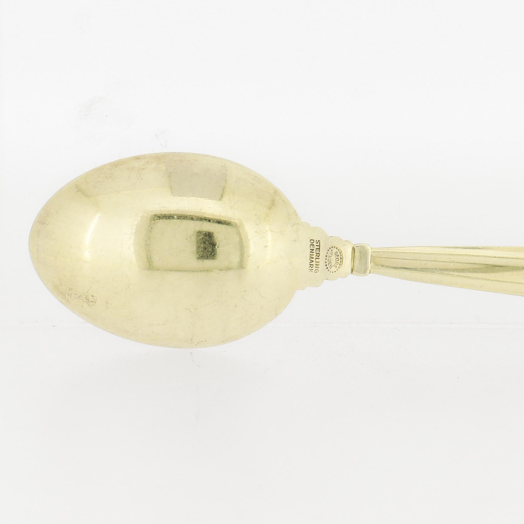 Satz von 12 Georg Jensen 'Eichel' vergoldetes Sterlingsilber Mokka- oder Mokkalöffel im Angebot 4