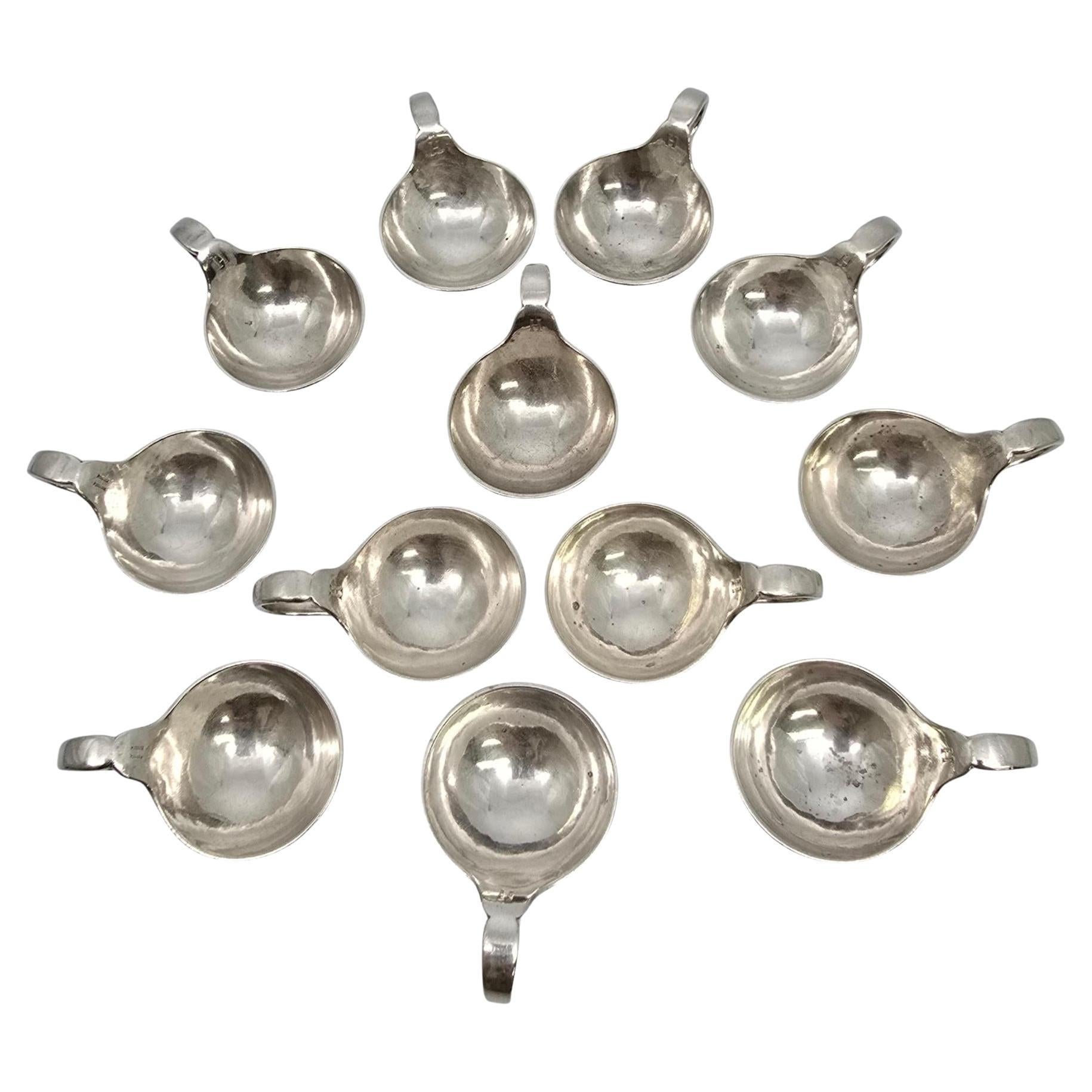 Set di 12 saliere in argento sterling Georg Jensen Denmark 110 w/Mono #19861