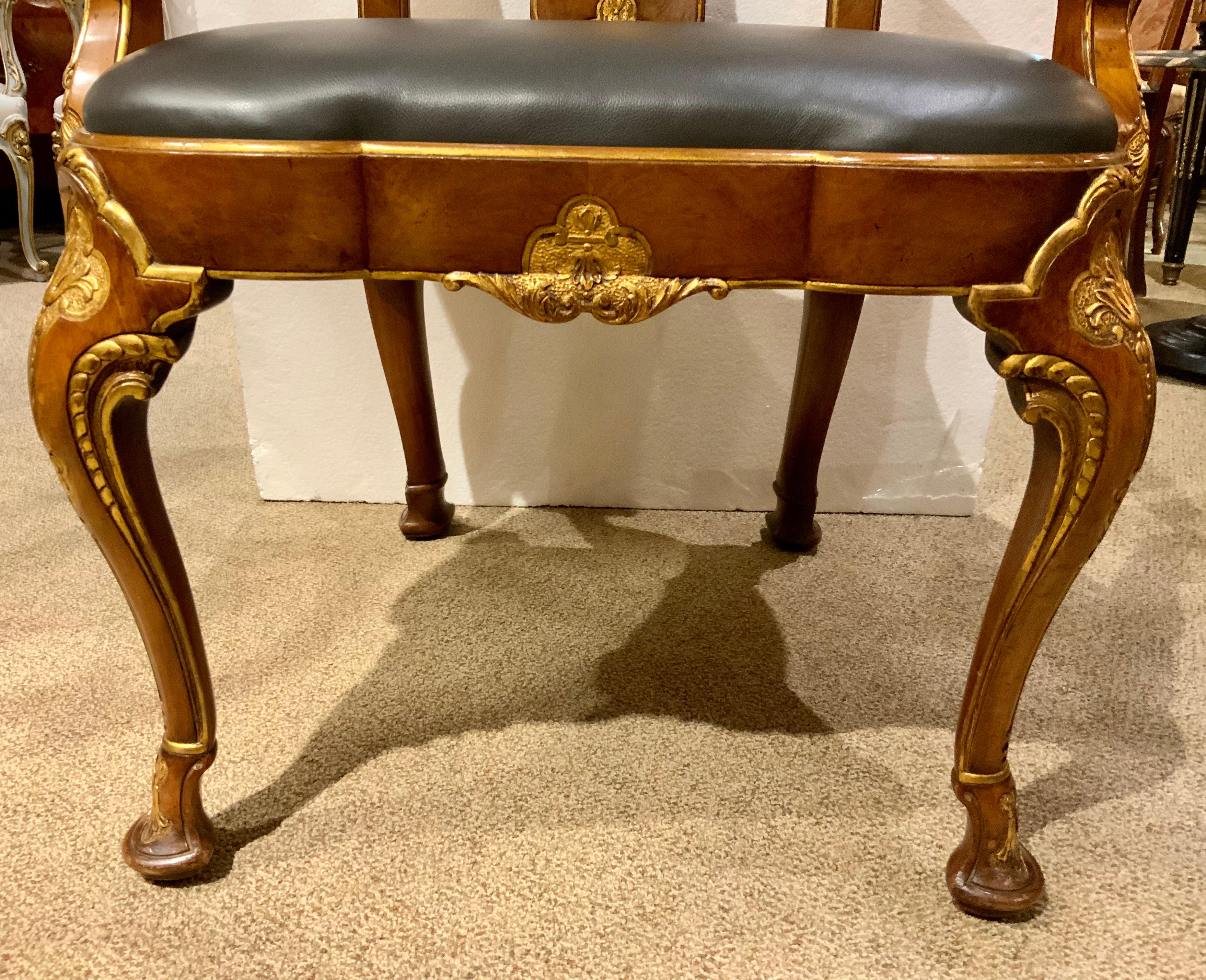 Set of 12 George II-Style fruitwood and parcel- gilt dining chairs 4