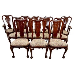 Set of 12 George II Style Mahogany Dining Chairs c. Early 20th C.
