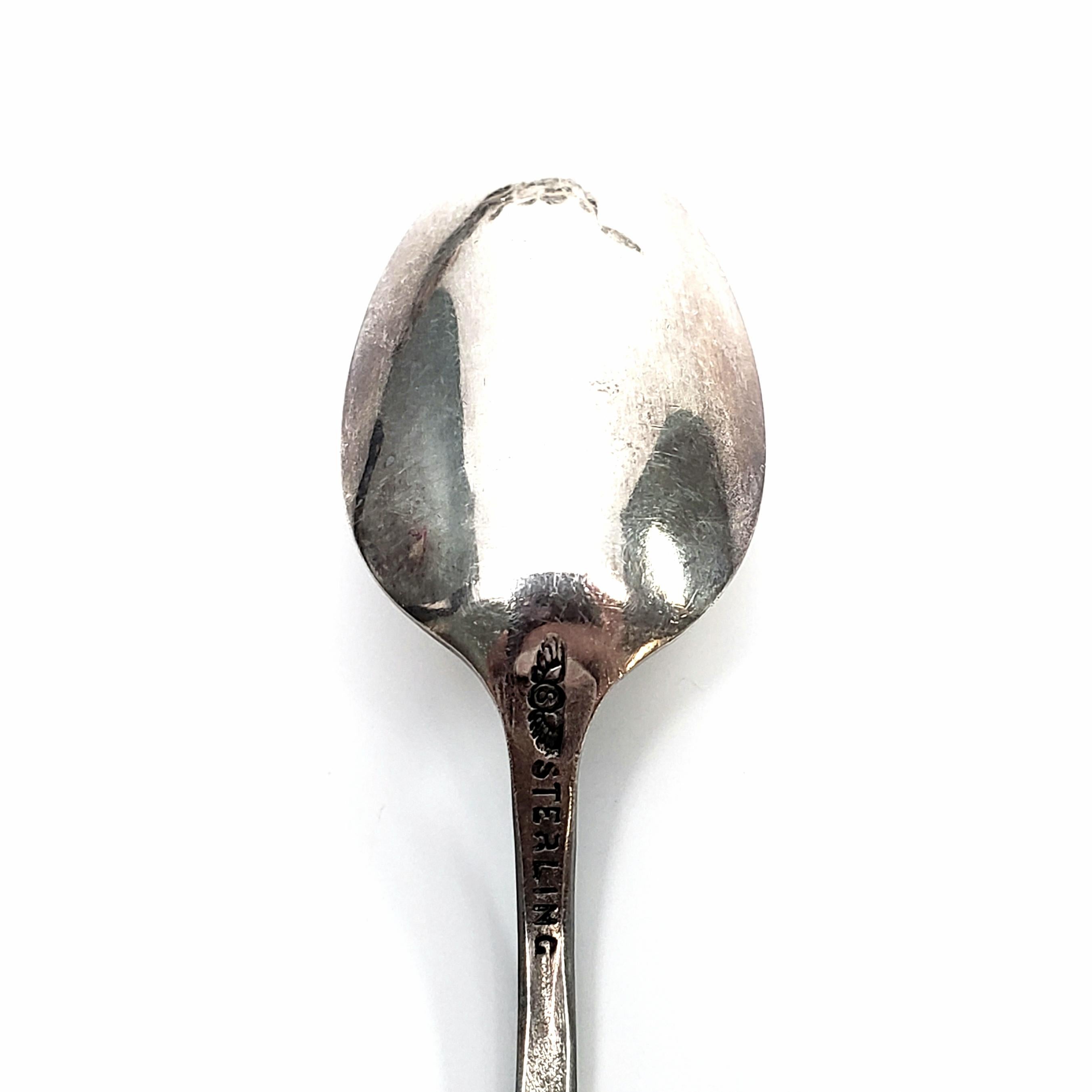20th Century Set of 12 George Shiebler Plant Pattern Sterling Silver Demitasse Spoons For Sale