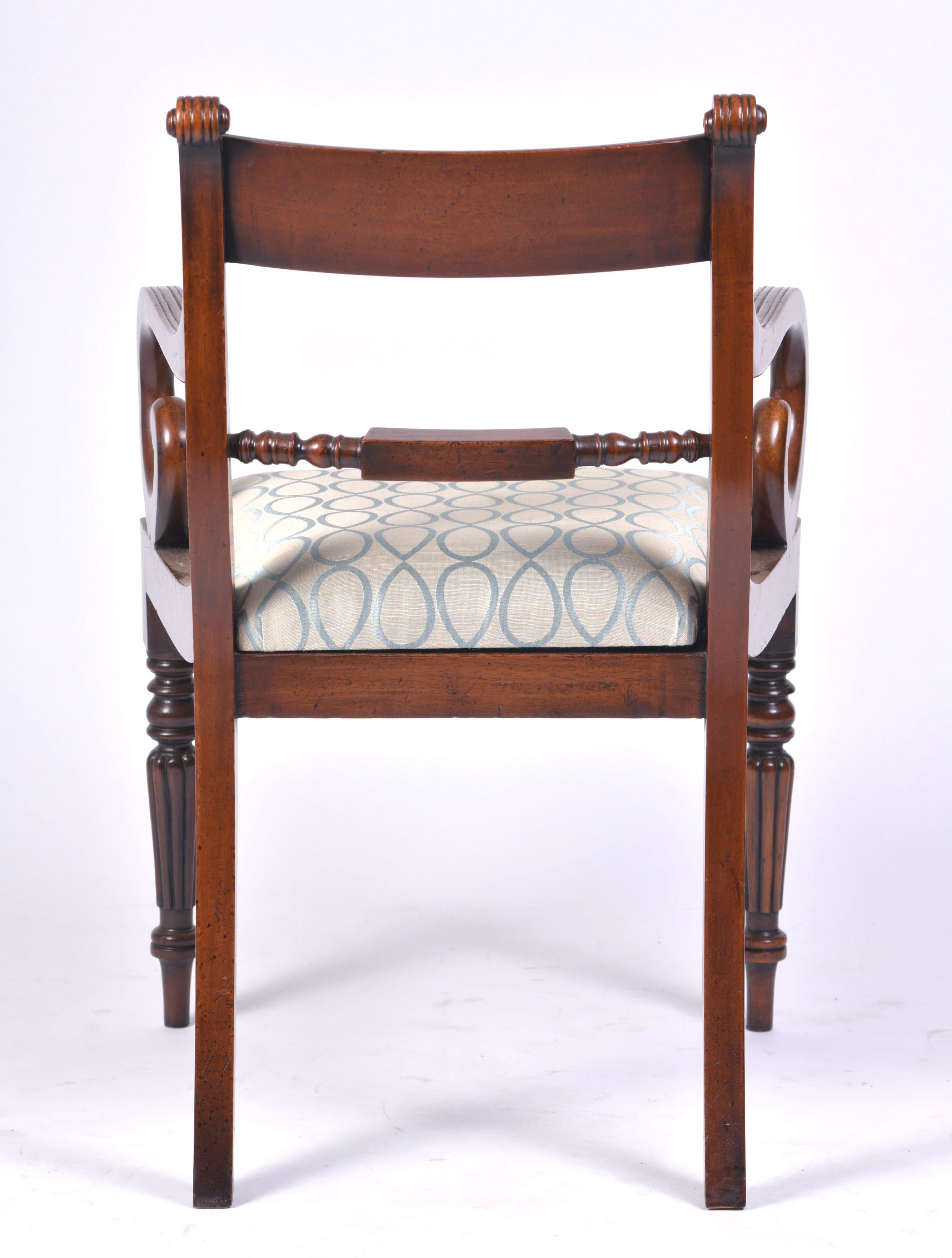 Set of 12 George VI Style Mahogany Dining Chairs 5