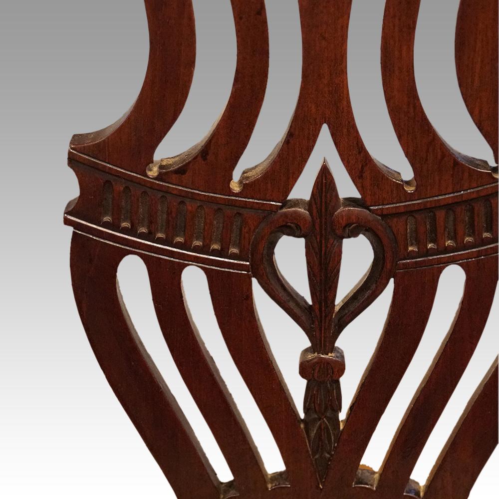 Set of 12 Georgian Chippendale mahogany dining chairs 4