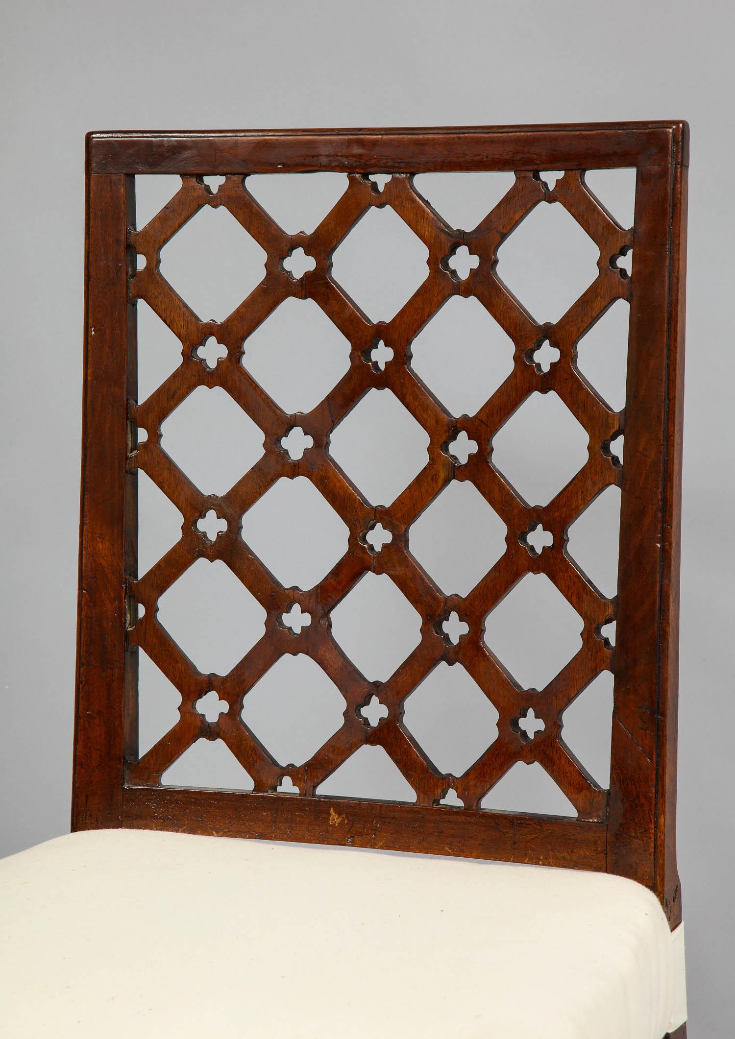 Set of 12 Georgian Lattice Back Chairs 9