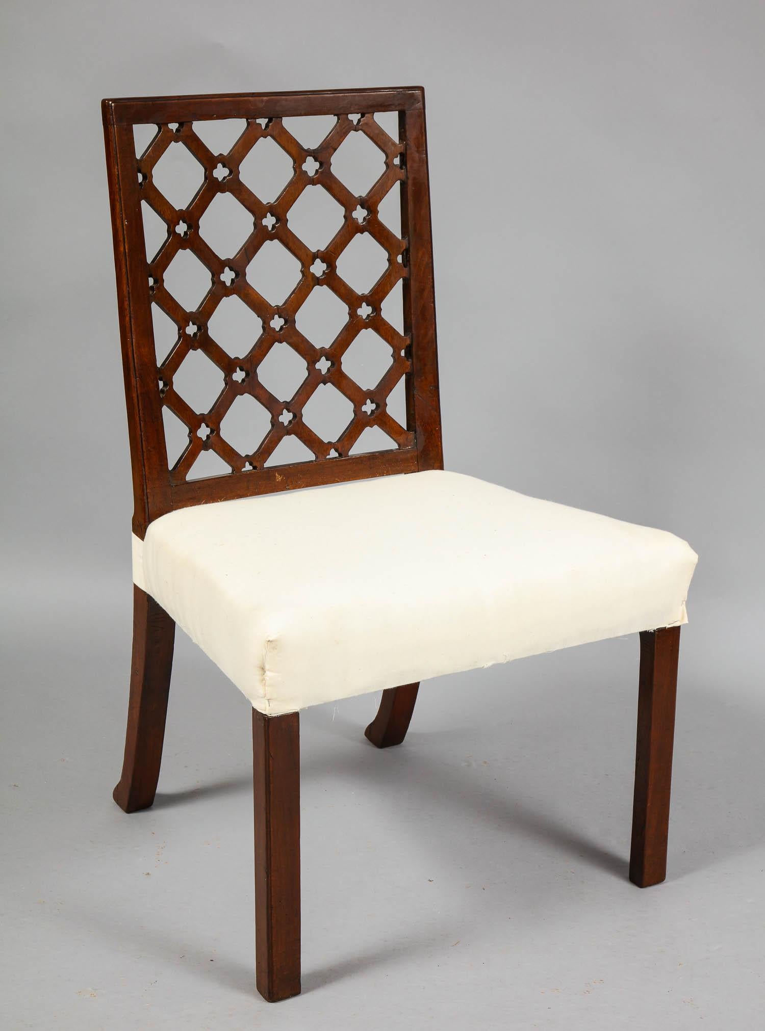 Mahogany Set of 12 Georgian Lattice Back Chairs