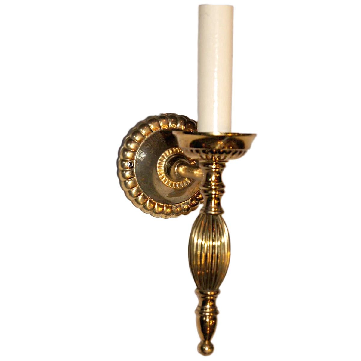 Italian Set of 10 Neoclassic Single Arm Sconces, Sold per Pair For Sale