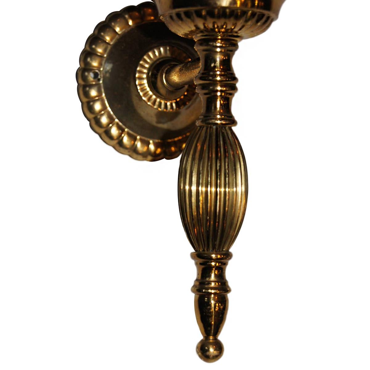 Gilt Set of 10 Neoclassic Single Arm Sconces, Sold per Pair For Sale