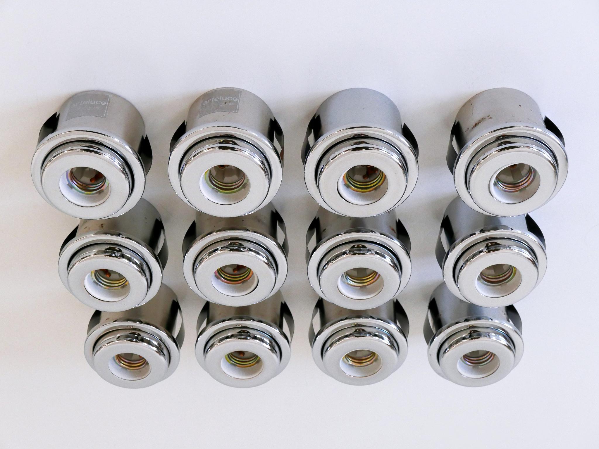 Set of 12 Gino Sarfatti Recessed Ceiling Lights 'SP 13' for Arteluce Italy 1970s In Good Condition For Sale In Munich, DE