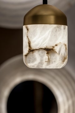 Set Of 12 Glans Pendant Lamps by United Alabaster