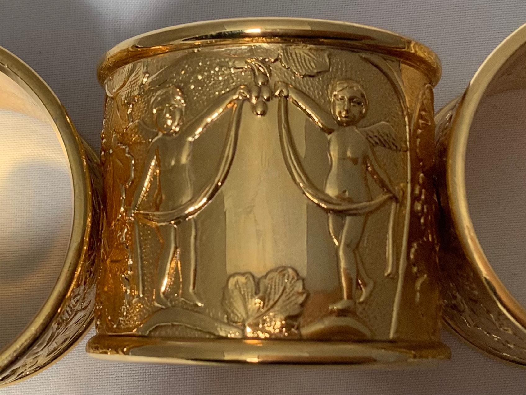 Set of '12' Gold Plated Napkin Rings-Early 20th Century In Good Condition In Los Angeles, CA