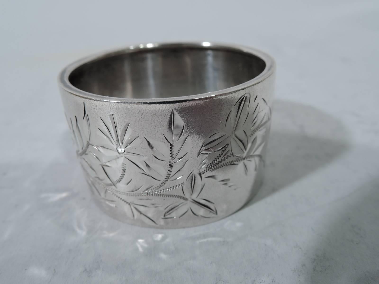 American Set of 12 Gorham Aesthetic Japonesque Sterling Silver Napkin Rings
